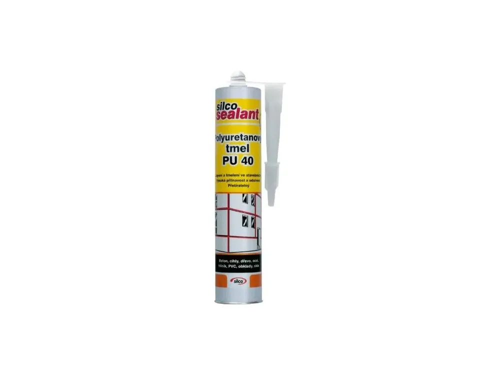 Tmel polyuretanový PU40, 310 ml, bílý, SILCO