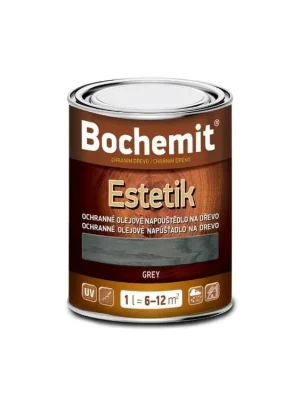 Bochemit Estetik Šedý 1L, olejové napouštědlo na dřevo
