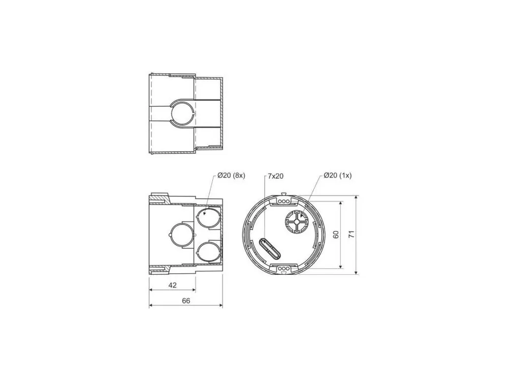 Krabice KPR 68, 73 x 66mm