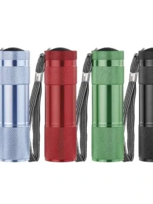Svítilna 9 LED kovová, na 3 x AAA