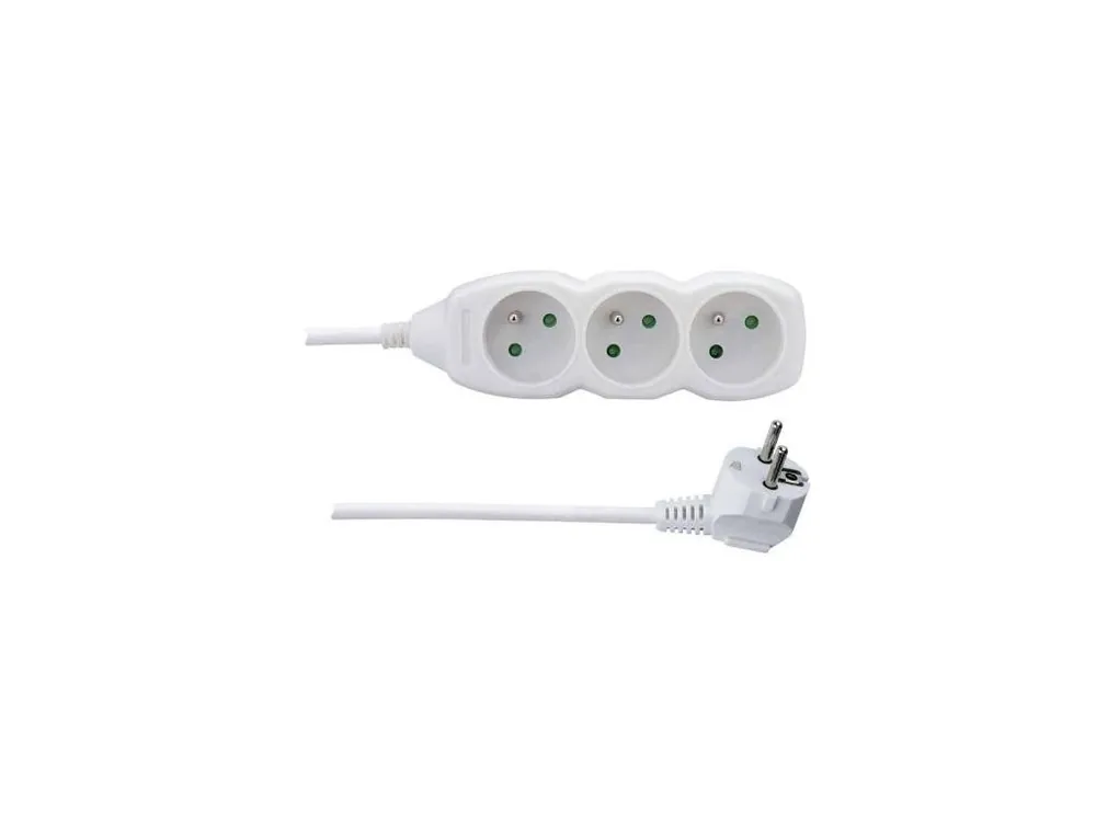 Přívod prodlužovací, 3m / 250V, 3 zásuvky bez vypínače