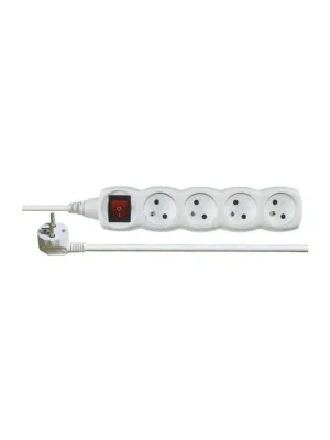 Přívod prodlužovací, 3m / 250V, 4 zásuvky s vypínačem