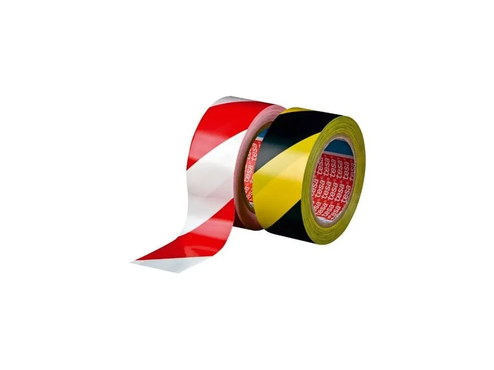 Páska výstražná samolepící PVC, 60760, 33 m x 50 mm, samolepící, červeno-bílá