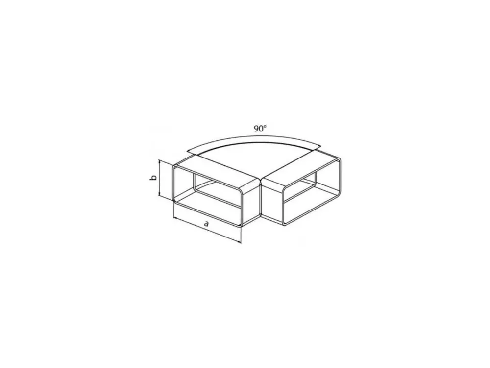 Koleno vodorovné ploché CKH, 2 x 220 x 55 mm 0661