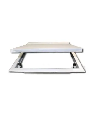 Dvířka revizní kovová 300 x 300 mm, s tlačným zámkem, bílá 0158