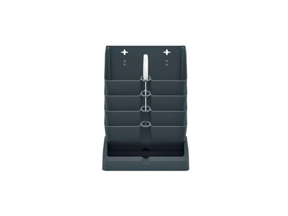 Sada vertikálních květináčů na zeď CASCADE MINI, 195 x 114 x 475 mm, nůžky na bylinky, antracit