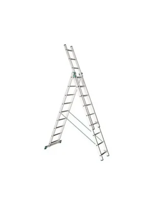 Žebřík Al, 3 x 9 příček, 2,58 m, 5,69 m, 3,78 m, ALVE 7609