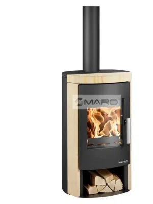 HAAS+SOHN Kamna krbová MADEIRA 3,0 - 6,4 kW, černá/Woodstone Prestige