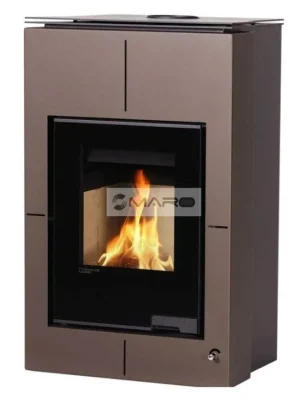 HS Flamingo Kamna krbová AQUAFLAM VARIO Saporo 11/5kW, 11 kW s výměníkem 5 kW a manuální regulací, hnědá - sametová
