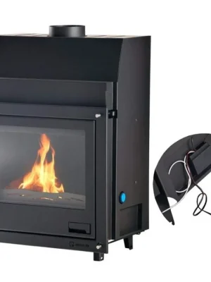 HS Flamingo Vložka krbová AQUAFLAM 25 s výměníkem a základní regulací, 25 kW, rovné sklo
