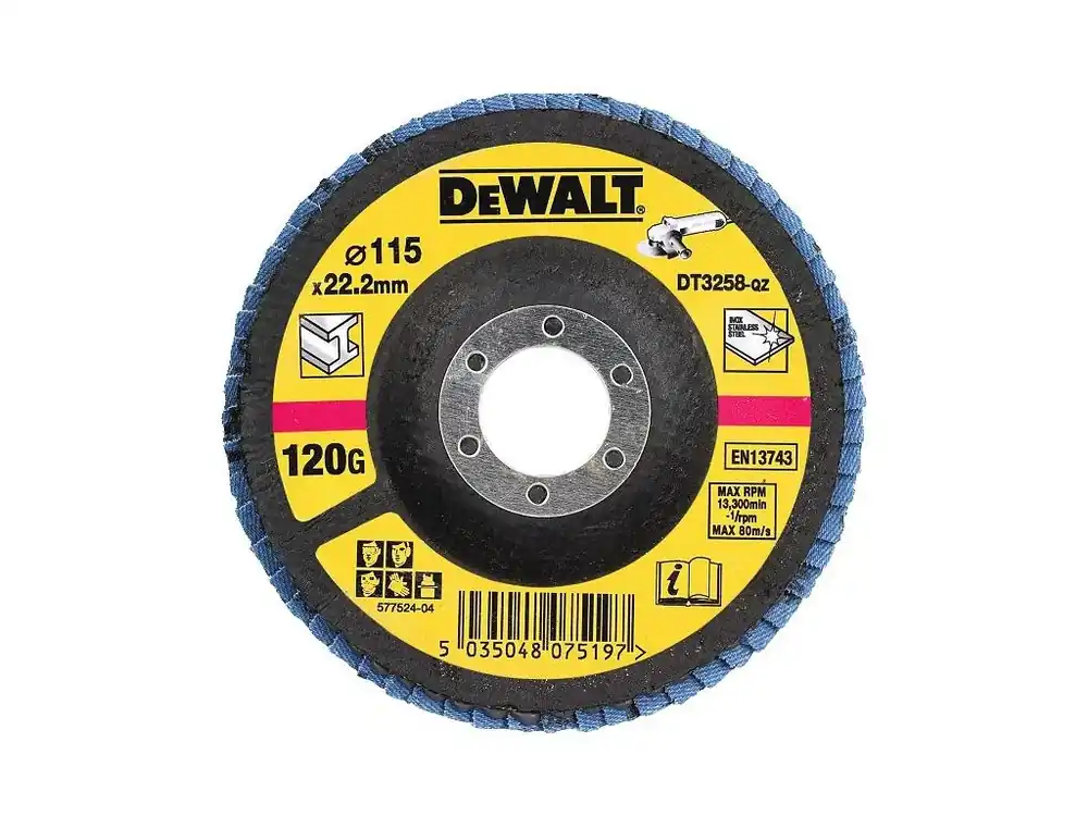 Brusný lamelový kotouč 115mm P120 vypouklý DT3258 DeWALT