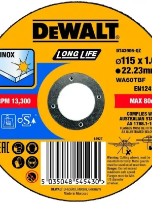 Řezný kotouč na nerezovou ocel 115x1,6x22,2 DeWALT DT43905