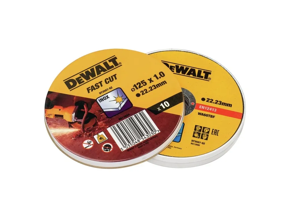 Řezný kotouč na nerezovou ocel 125x1,0x22,2 (10ks v plechovce) DeWALT DT3507
