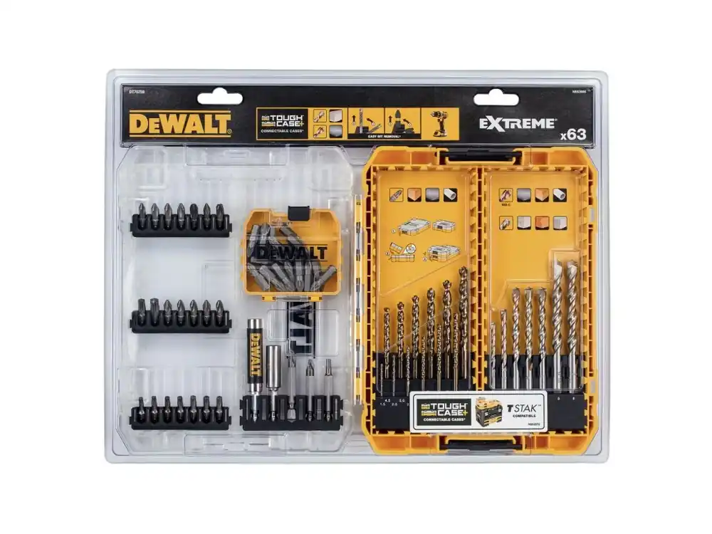 Sada vrtáků do zdiva a do kovu EXTREME 63dílná DeWALT DT70759