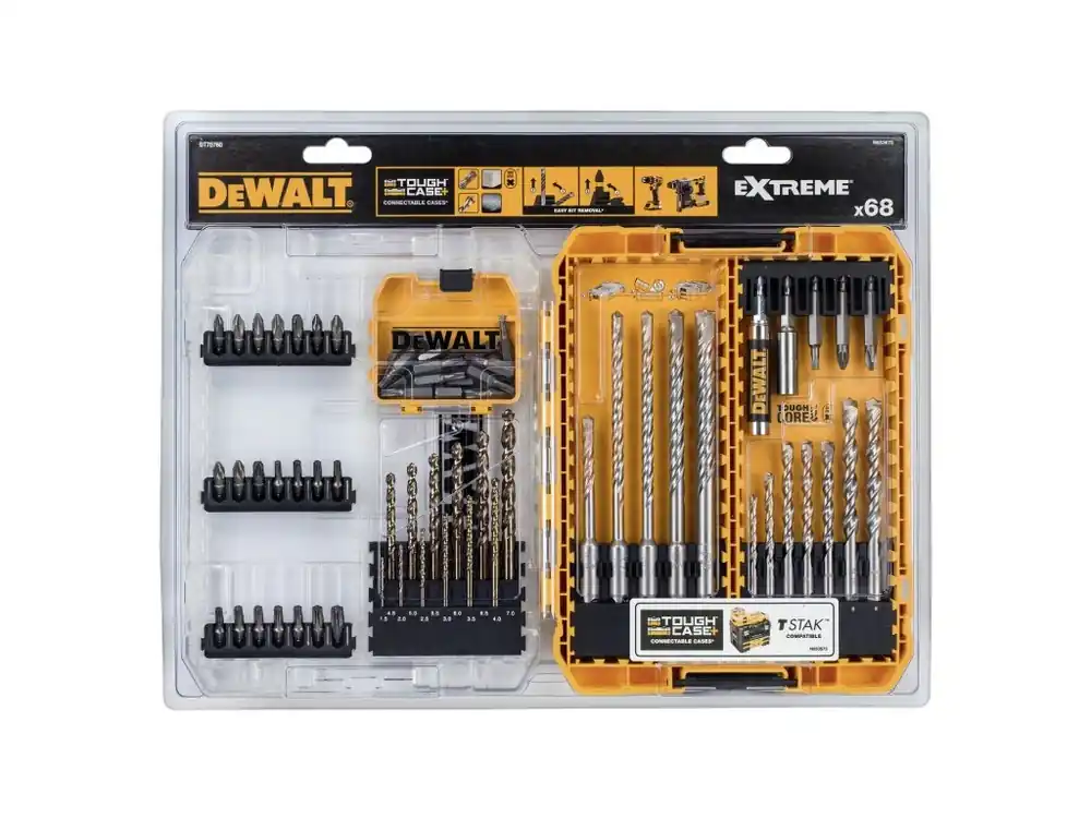 Sada vrtáků SDS Plus do kovu EXTREME 2 a do zdiva EXTREME 68dílná DeWALT DT70760