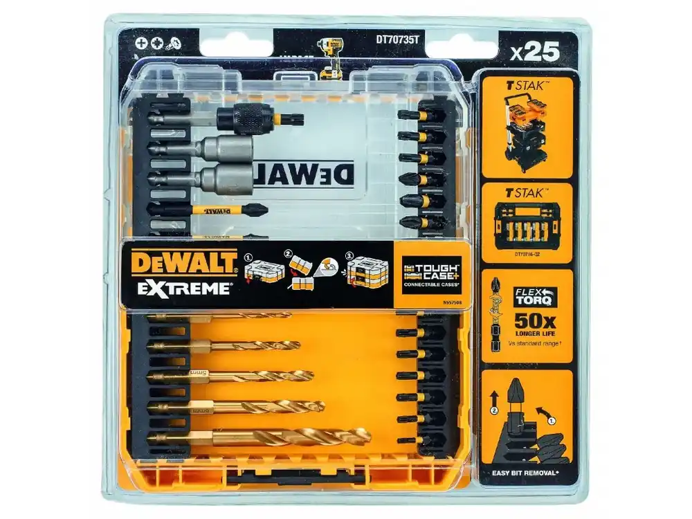 Sada bitů a vrtáků FLEXTORQ 26dílná DT70735T DeWALT