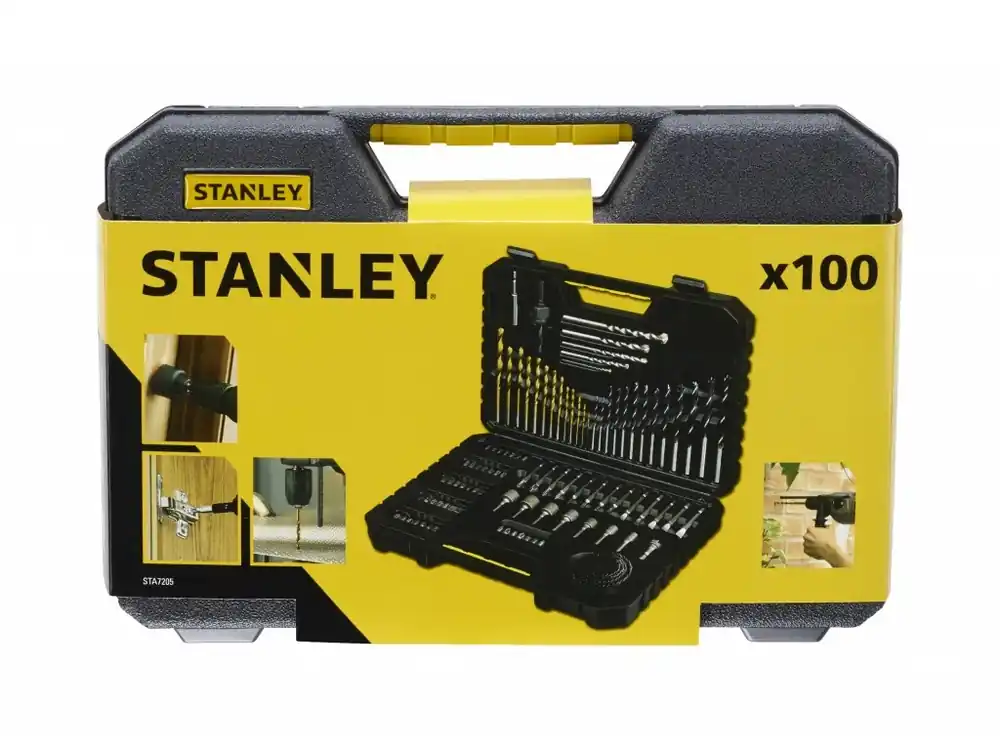 Sada vrtáků do kovu, dřeva, zdi 100dílná STANLEY STA7205