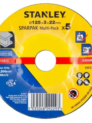 Řezné kotouče vypouklé na kov 125 x 3,2 x 22,2 mm (5 ks) STANLEY STA32033