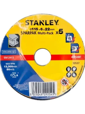 Brusné kotouče vypouklé na kov 115 x 6 x 22,2 mm (5 ks) STANLEY STA32056