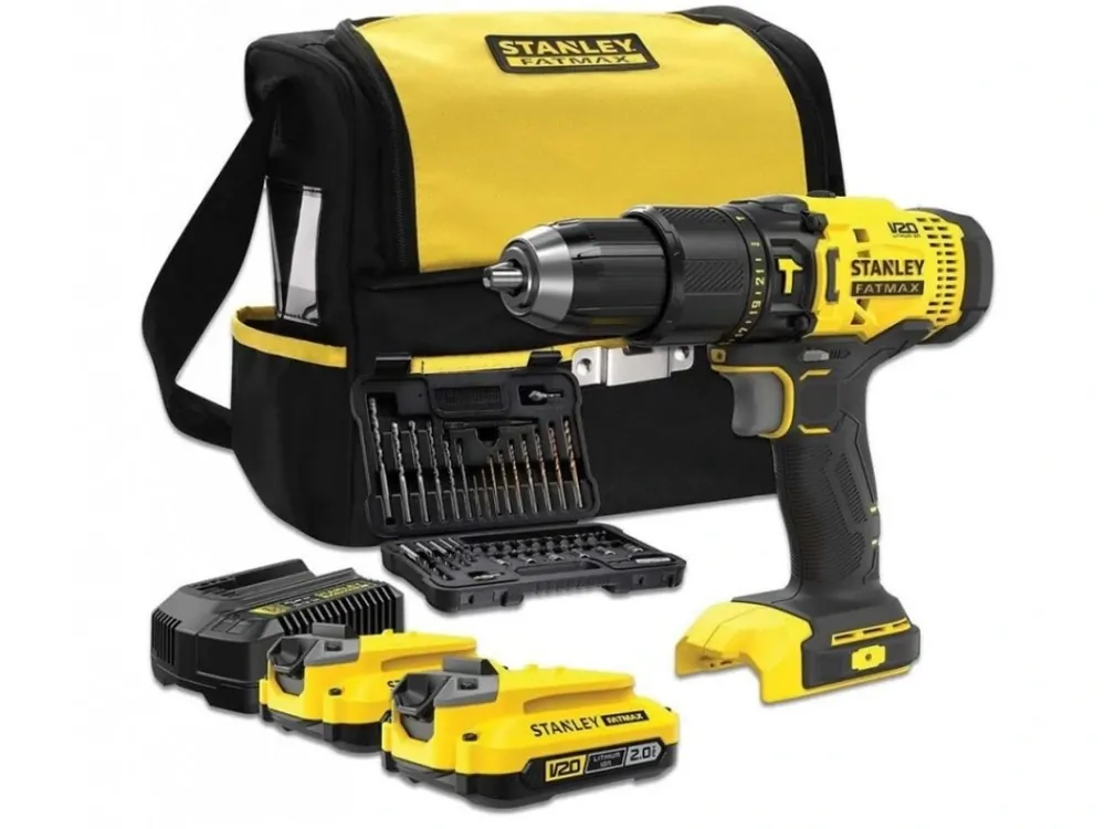 Aku bezuhlíková příklepová vrtačka 18V 2,0Ah Li-Ion SFMCD711DSA Stanley FatMax V20