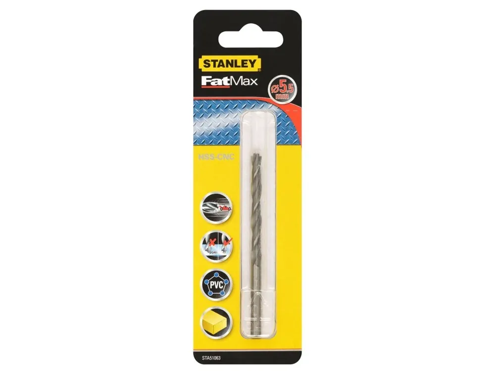 Přesný vrták do kovu se zúženou spičkou Ø 5,5mm Stanley FatMax STA51063