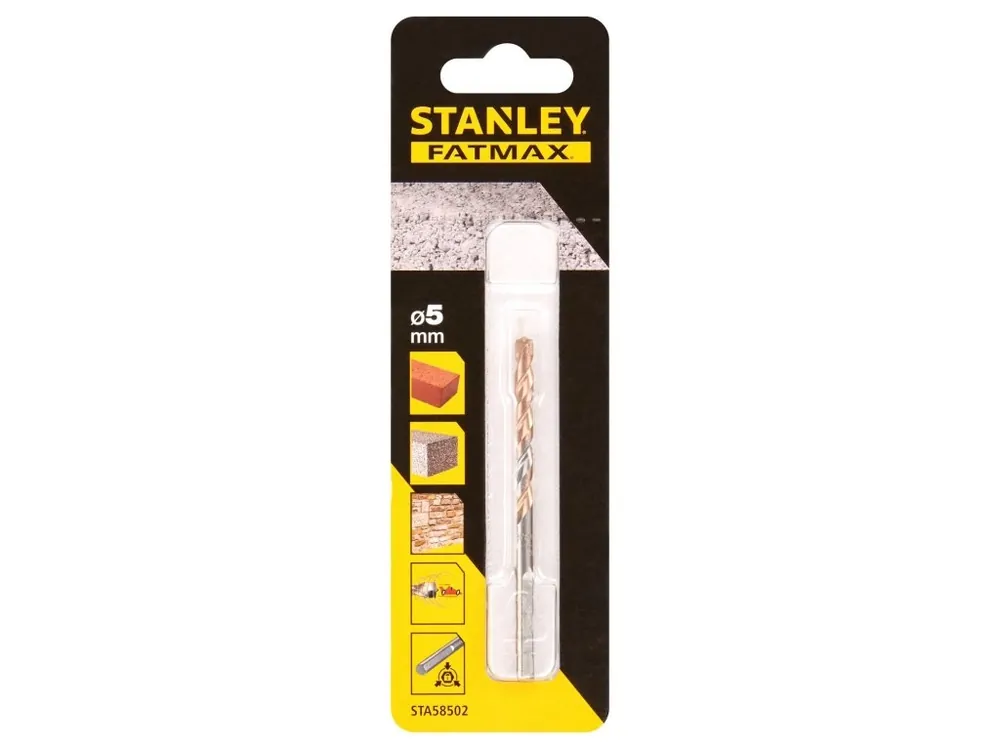 Vrták do betonu, kamene a zdiva s 3hrannou stopkou Ø 5,0mm Stanley FatMax STA58502