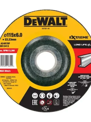 Brusný kotouč na kov vypouklý 115x6,0x22,2 DeWALT DX7921