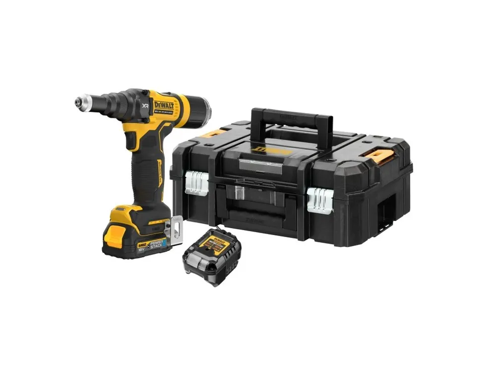 Aku nýtovací kleště 4,8mm 18V 1,7 Ah POWERSTACK DCF403E1GT DEWALT
