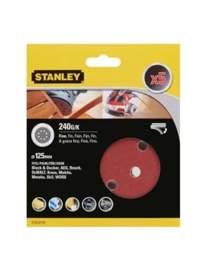 Brusné papíry pro excentrickou brusku O 125 mm P240 (5ks) STANLEY STA32182