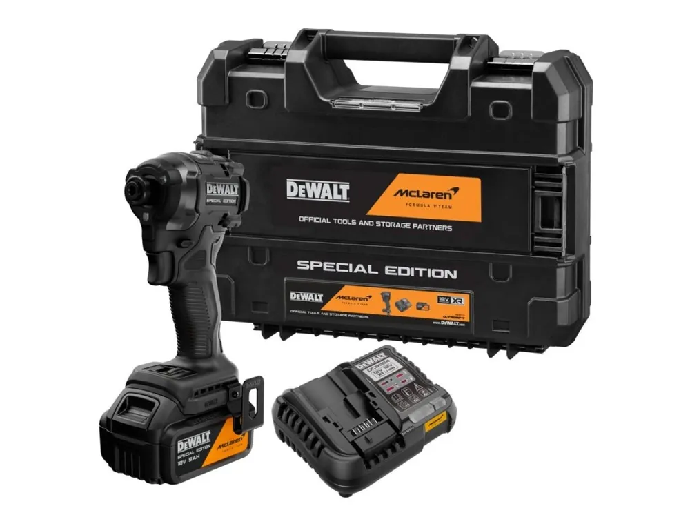 Aku bezuhlíkový rázový utahovák 1/4" 18V 5,0Ah Li-Ion McLaren DeWALT DCF86MP1T