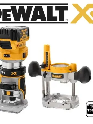 DCW604NT Aku vrchní frézka 2v1, bezuhlíková 18V-pouze tělo, elekronika, kufr TStak, DeWALT