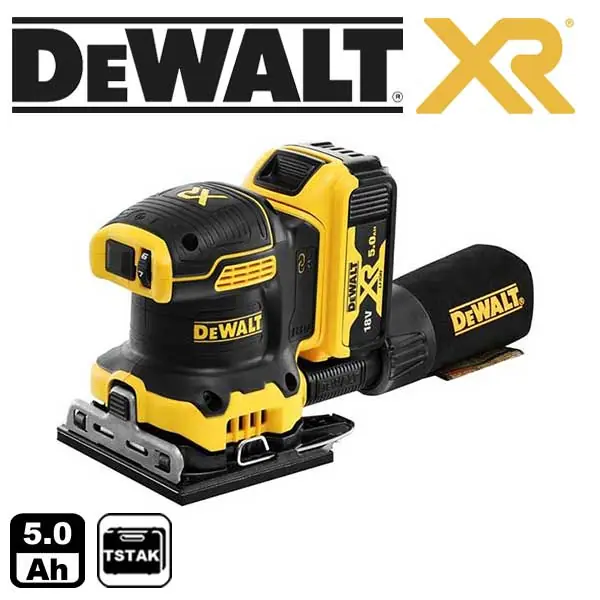 DCW200P2 Aku vibrační bruska, bezuhlíková 18V 2x 5,0Ah Li-Ion, kufr TStak, DeWALT