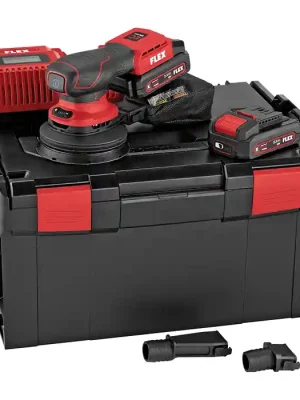 ORE 2-125 18-EC/2.5 Set Aku excentrická bruska 125mm, bezuhlík 18V 2x 2,5Ah, kufr, Flex