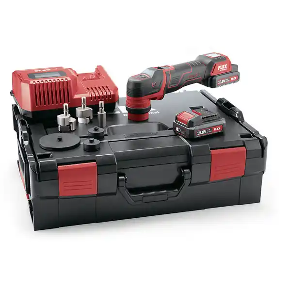 PXE 80 12-EC/2.5 Set Aku leštička excentr 75mm bezuhlík 12V 2x 2,5Ah, kufr, Flex