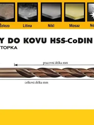 Vrták HSS-Co 5% 2,5x030/057mm DIN338 OREN