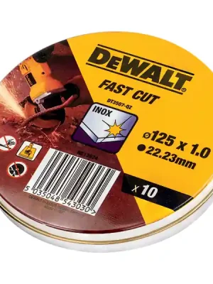 Kotouč řezný na nerez/ocel 125x1,0x22,2mm sada 10ks v plechovém obalu - DT3507 DeWalt