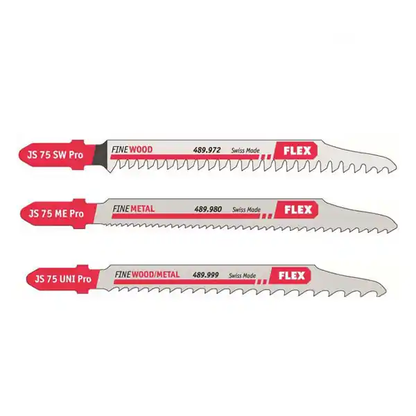JS 75 Pro Set VE 3 Plátky do přímočaré pily, sada 3ks, 75mm, Flex