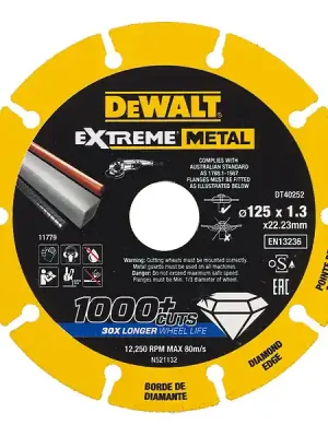 Dia kotouč 125x1,3x22,2mm na kov, DT40252 DeWALT