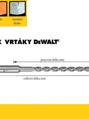 Vrták SDS-Max 12x400/540mm 2-břité, DeWalt - výprodej (1ks)
