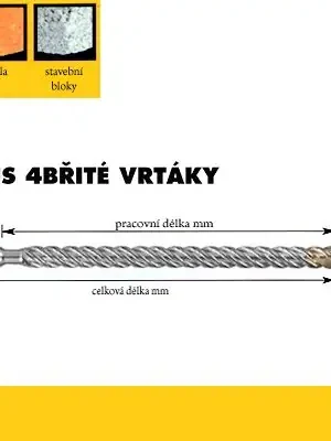 Vrták SDS-Plus 18,0x200/250mm 4-břité, DT9682, DeWalt