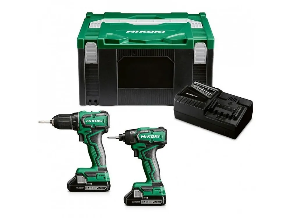 Aku set HiKOKI / Hitachi KC18DDWDZ - rázový utahovák WH18DD + šroubovák DS18DD 3,0 Ah baterie