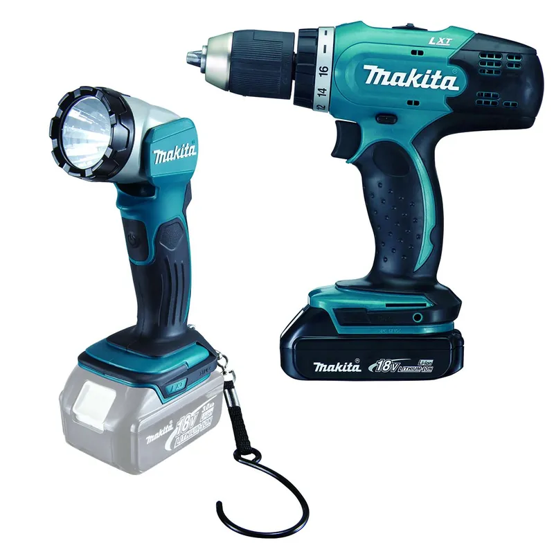 Makita aku vrtací šroubovák se svítilnou Li-ion LXT 18V/1,5Ah, DDF453SYEL