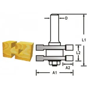 Pérová fréza s ložiskem stopka 12 mm,41x19x71 mm