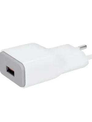 Solight DC51 USB nabíjecí adaptér, fast charge: 1x USB Qualcomm, 5V2A/9V1.5A/12V1A, AC 230V, bílošedý