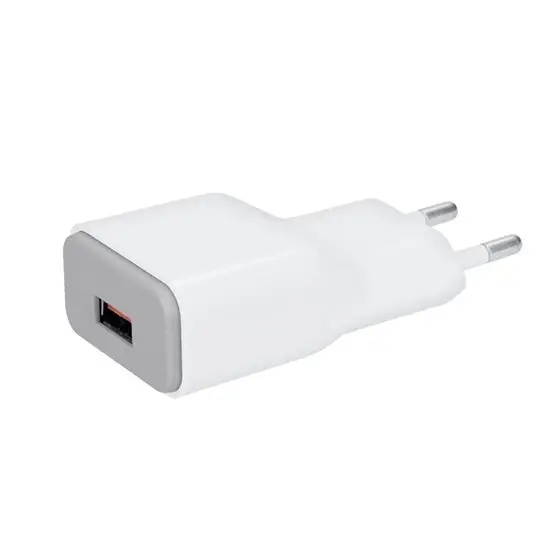 Solight DC51 USB nabíjecí adaptér, fast charge: 1x USB Qualcomm, 5V2A/9V1.5A/12V1A, AC 230V, bílošedý