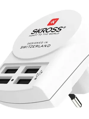 SKROSS DC26 USB nabíjecí adaptér 4-Port EU, 4x USB-A, 24W, typ C