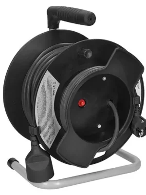 Solight PB12 prodlužovací přívod na bubnu, 1 zásuvka, 50m, černý kabel, 3x 1,5mm2