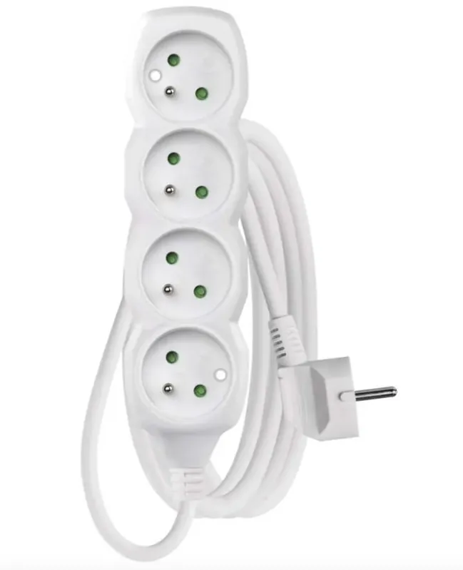 EMOS Prodlužovací kabel 5 m / 4 zásuvky / bílý / PVC / 1,5 mm2