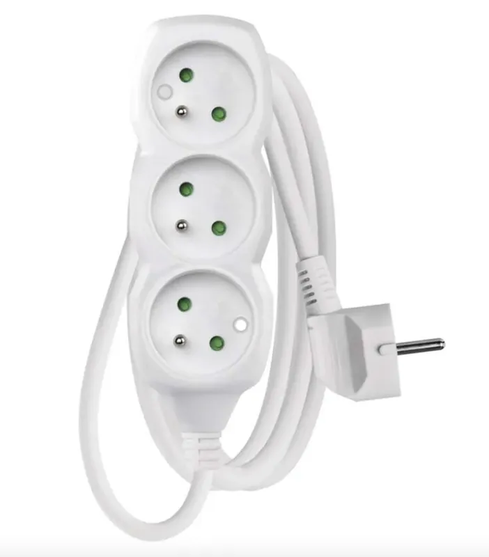 EMOS Prodlužovací kabel 2 m / 3 zásuvky / bílý / PVC / 1 mm2