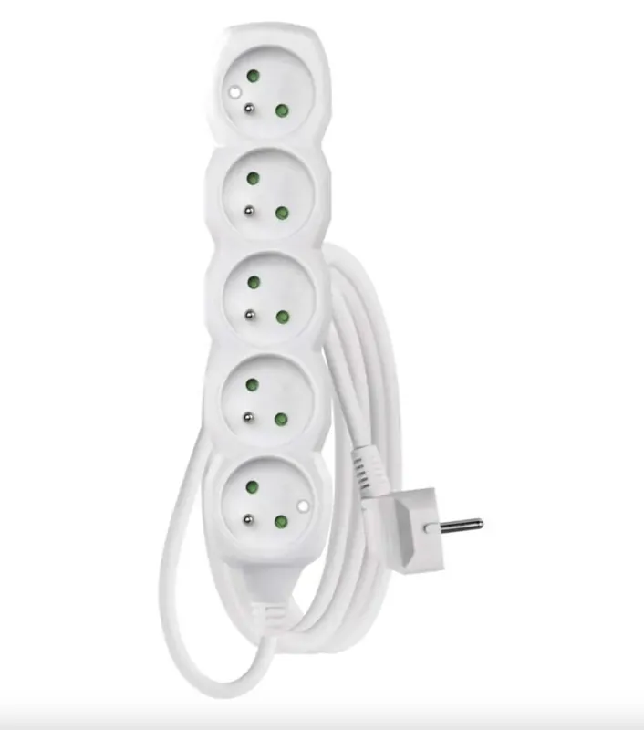 EMOS Prodlužovací kabel 7 m / 5 zásuvek / bílý / PVC / 1 mm2